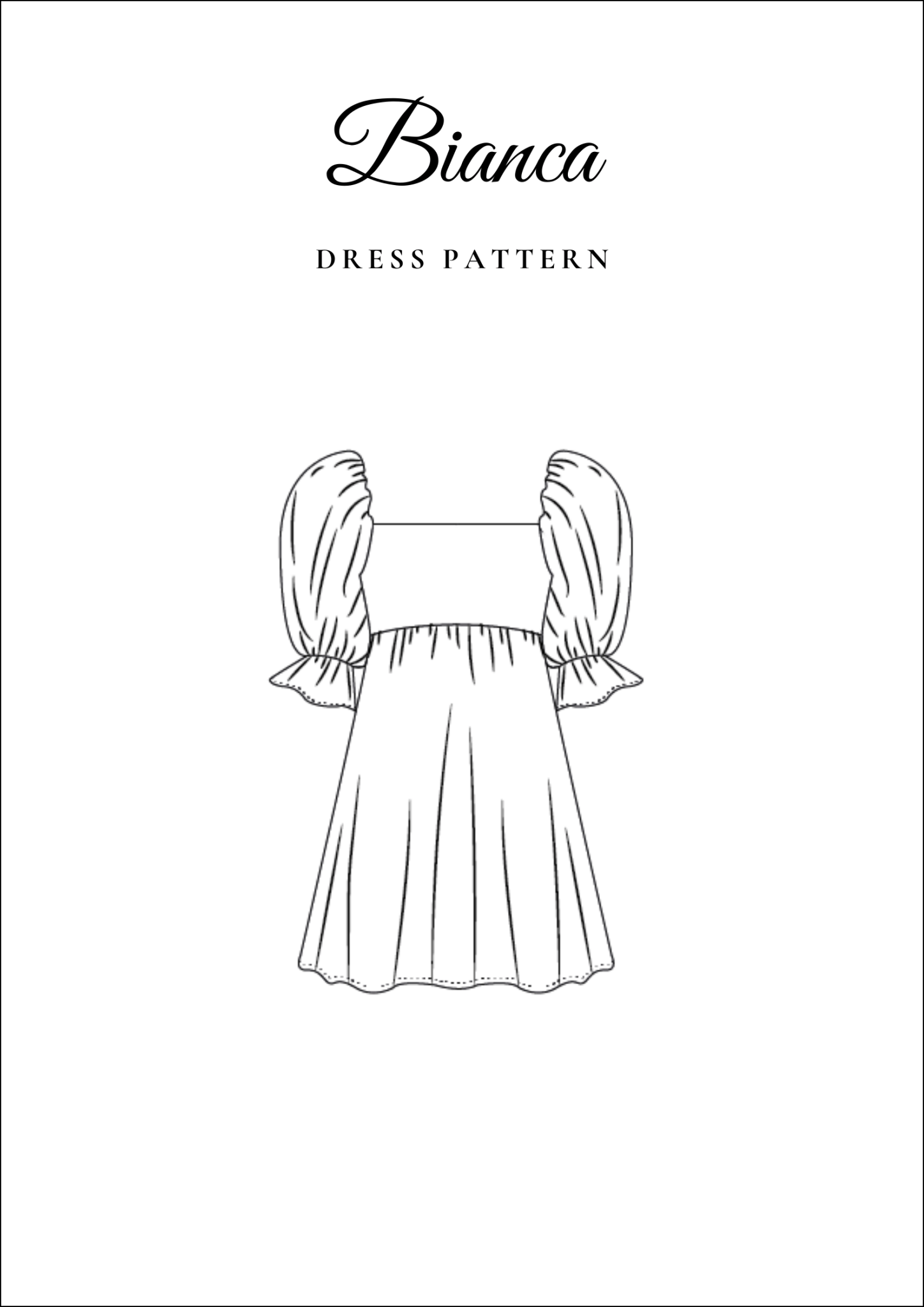 Cottagecore Dream Puffy Sleeves A - Line Mini Dress [Sewing Pattern -