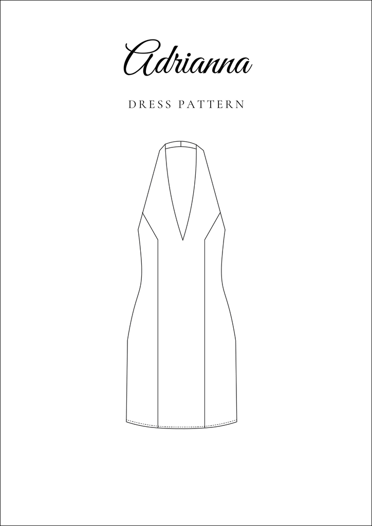 Backless Mini Dress with V-Neck Sewing Pattern [Adrianna Dress]