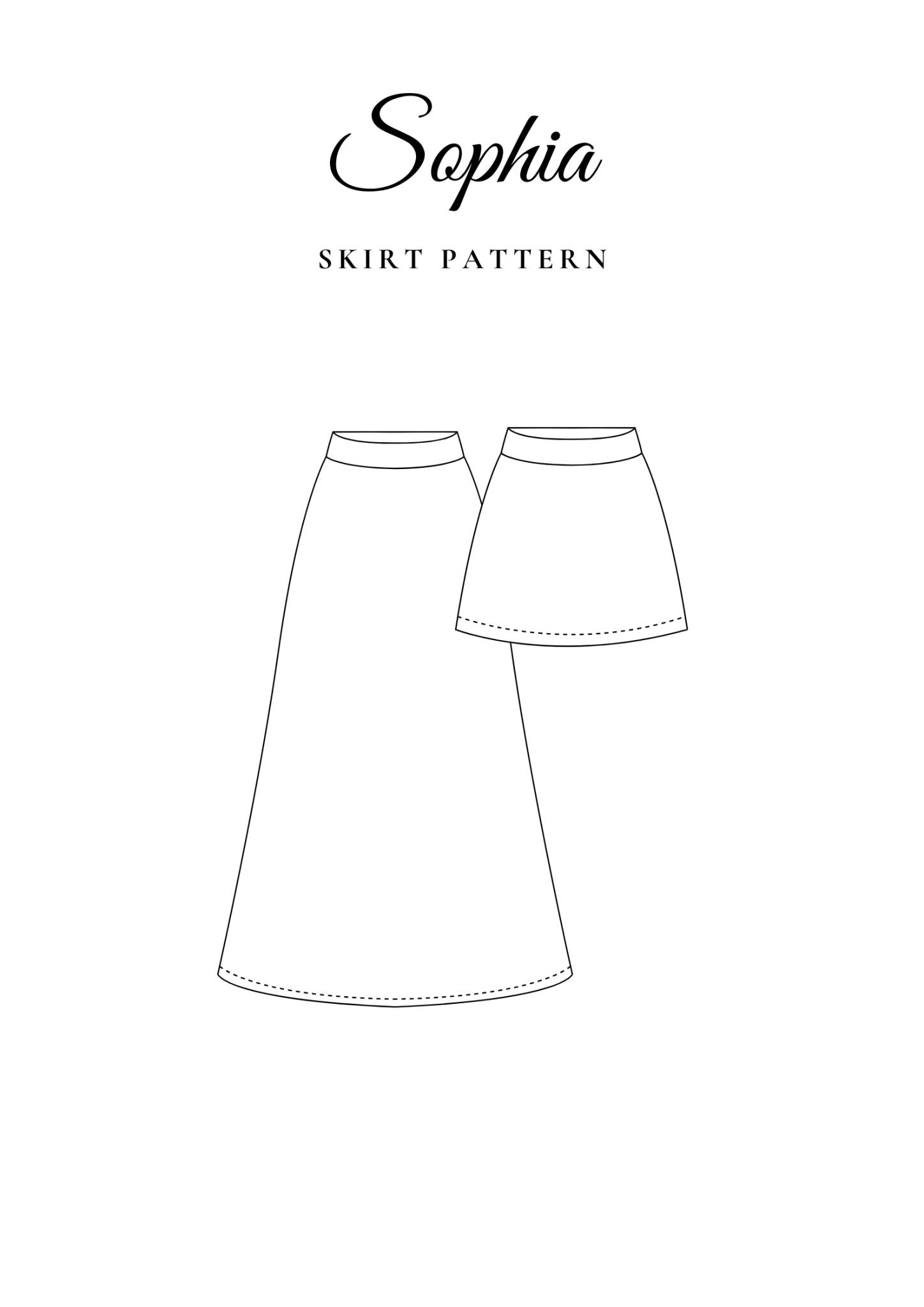 A - Line Skirt Mini Midi Pattern [Sophia] - Friedlies