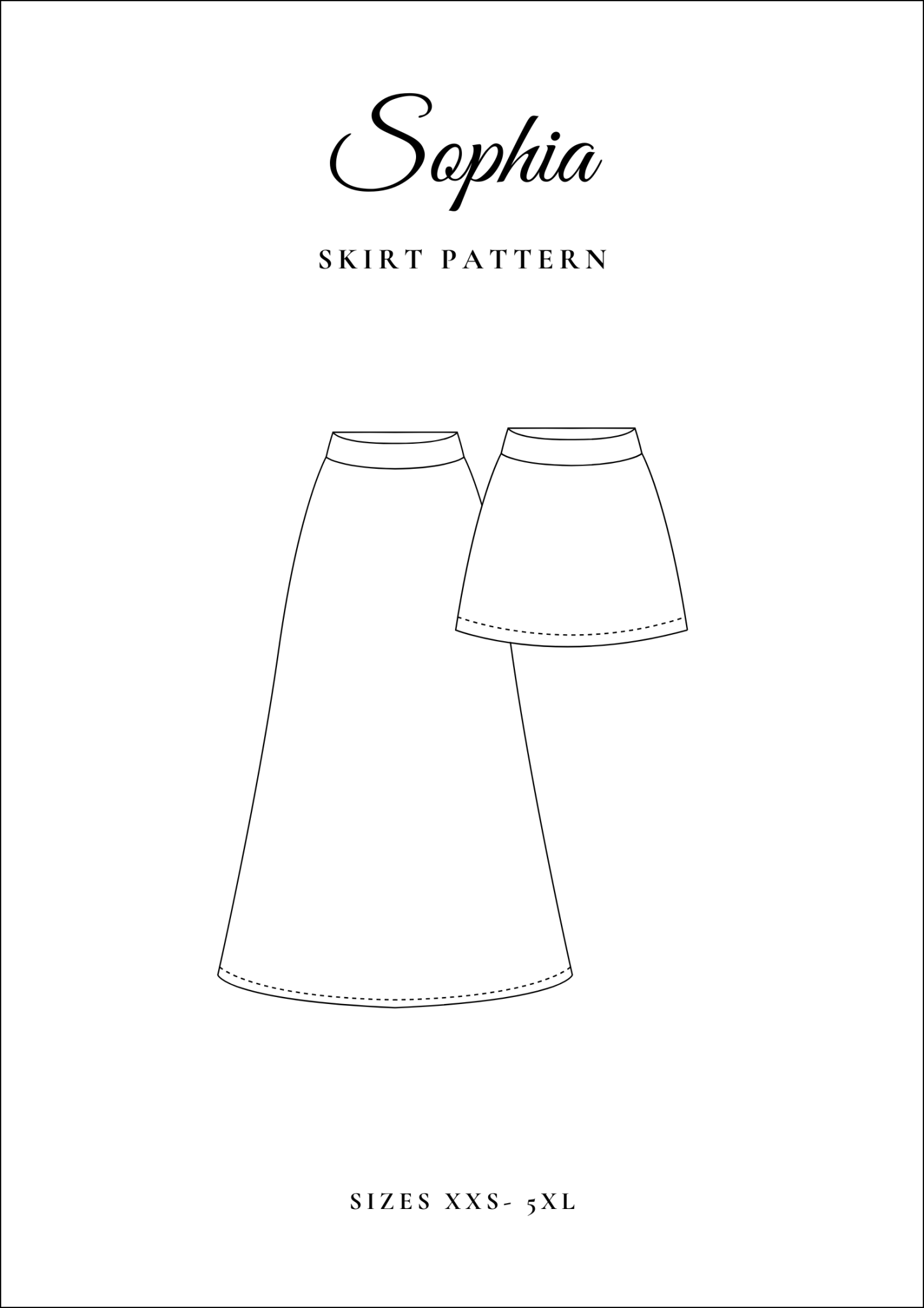 A - Line Skirt Mini Midi Pattern [Sophia] - Friedlies