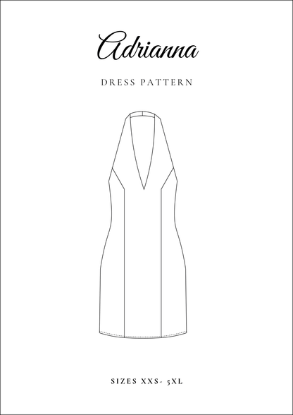 Backless V-Neck Mini Dress PDF Sewing Pattern — Adrianna — Friedlies