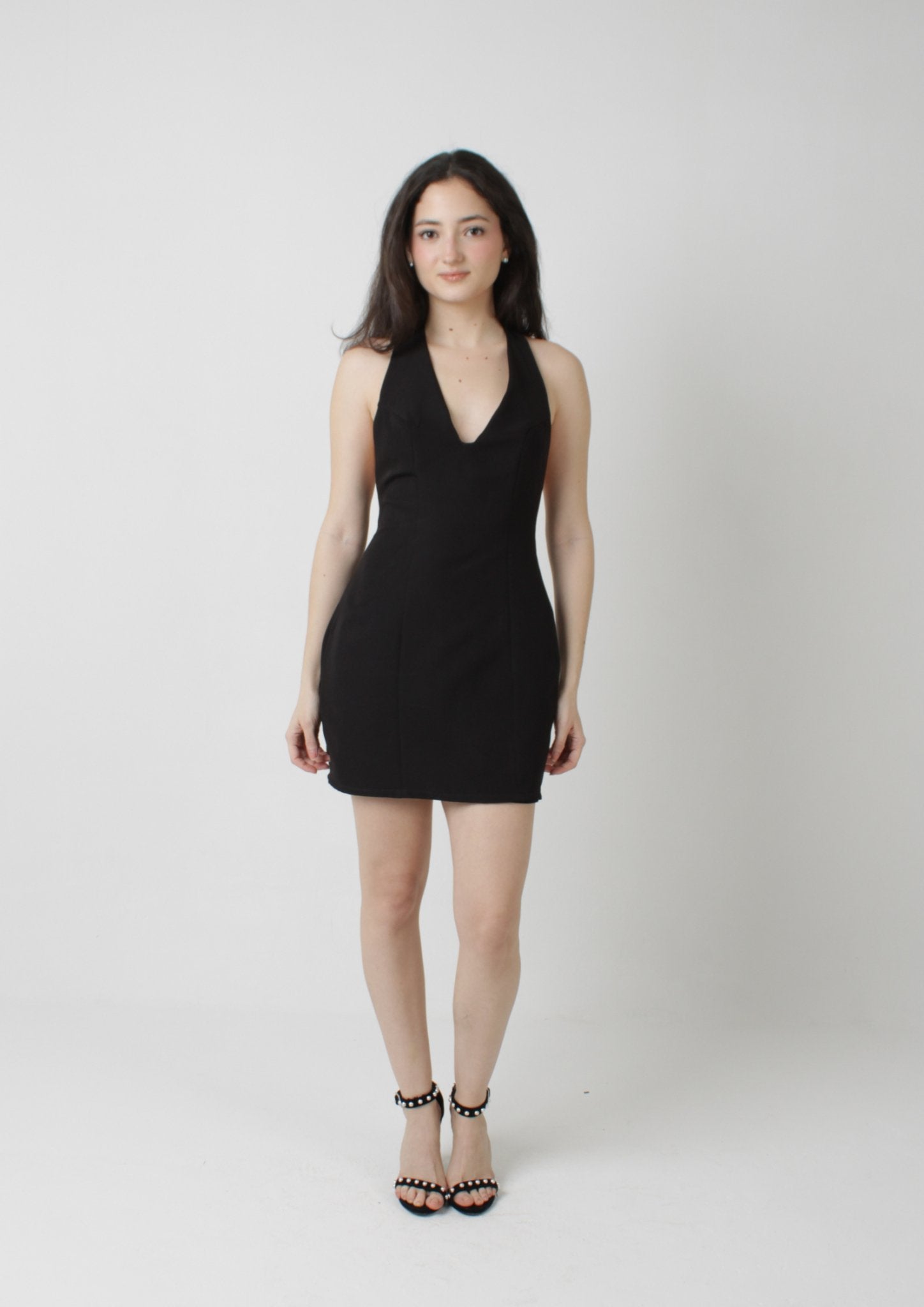 Backless Mini Dress with V - Neck Sewing Pattern [Adrianna Dress] - Friedlies