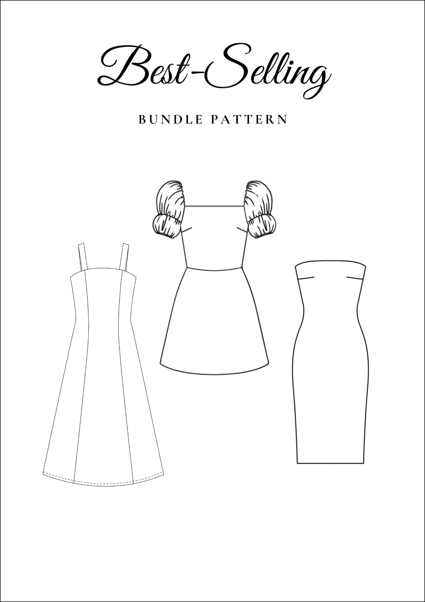 3 Dress PDF Sewing Patterns Bundle — Emma, Amelia & Mia — 3-for-2 Deal — Friedlies