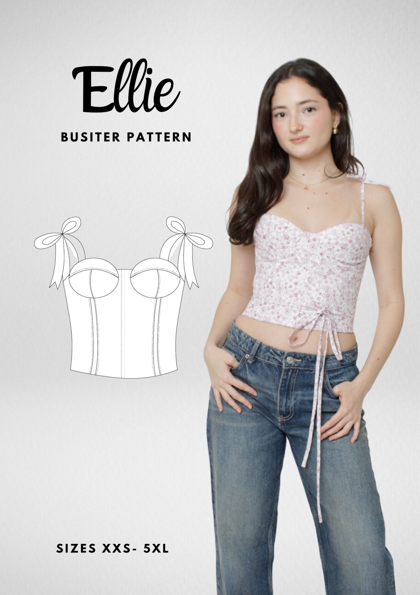 Structured Bustier PDF Sewing Pattern — Ellie — Corset-Style Top — Friedlies