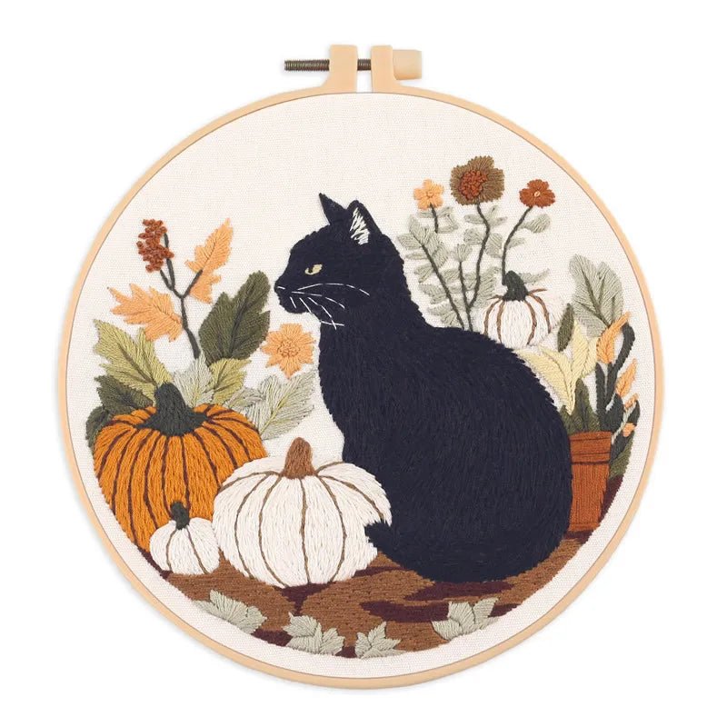 Cat Embroidery Kit - Halloween Cat - Friedlies