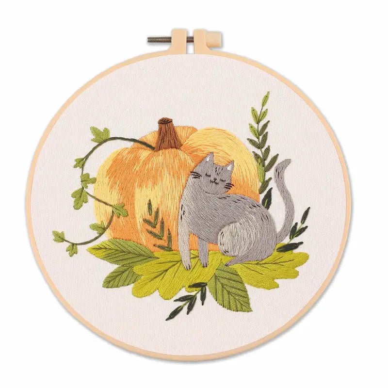 Cat Embroidery Kit - Pumpkin Cat - Friedlies