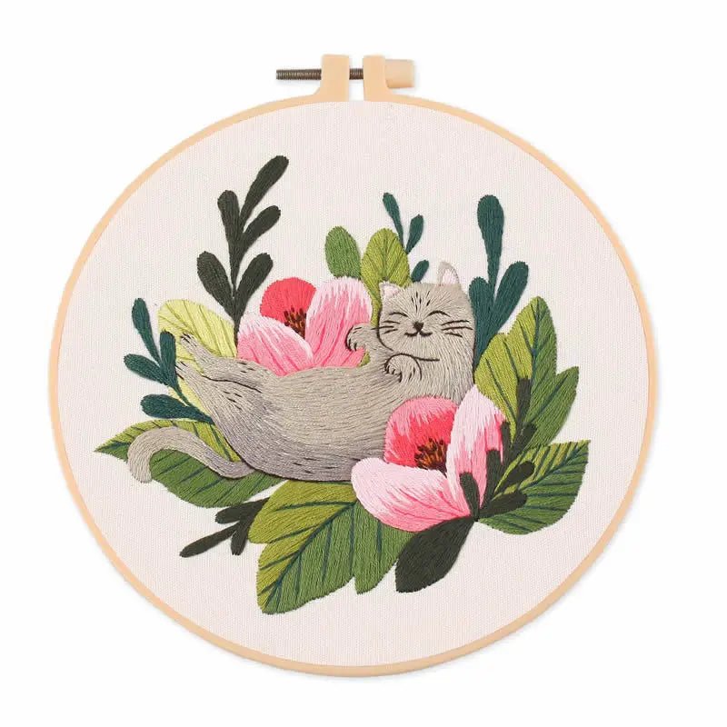 Cat Embroidery Kit - Sleeping Cat - Friedlies