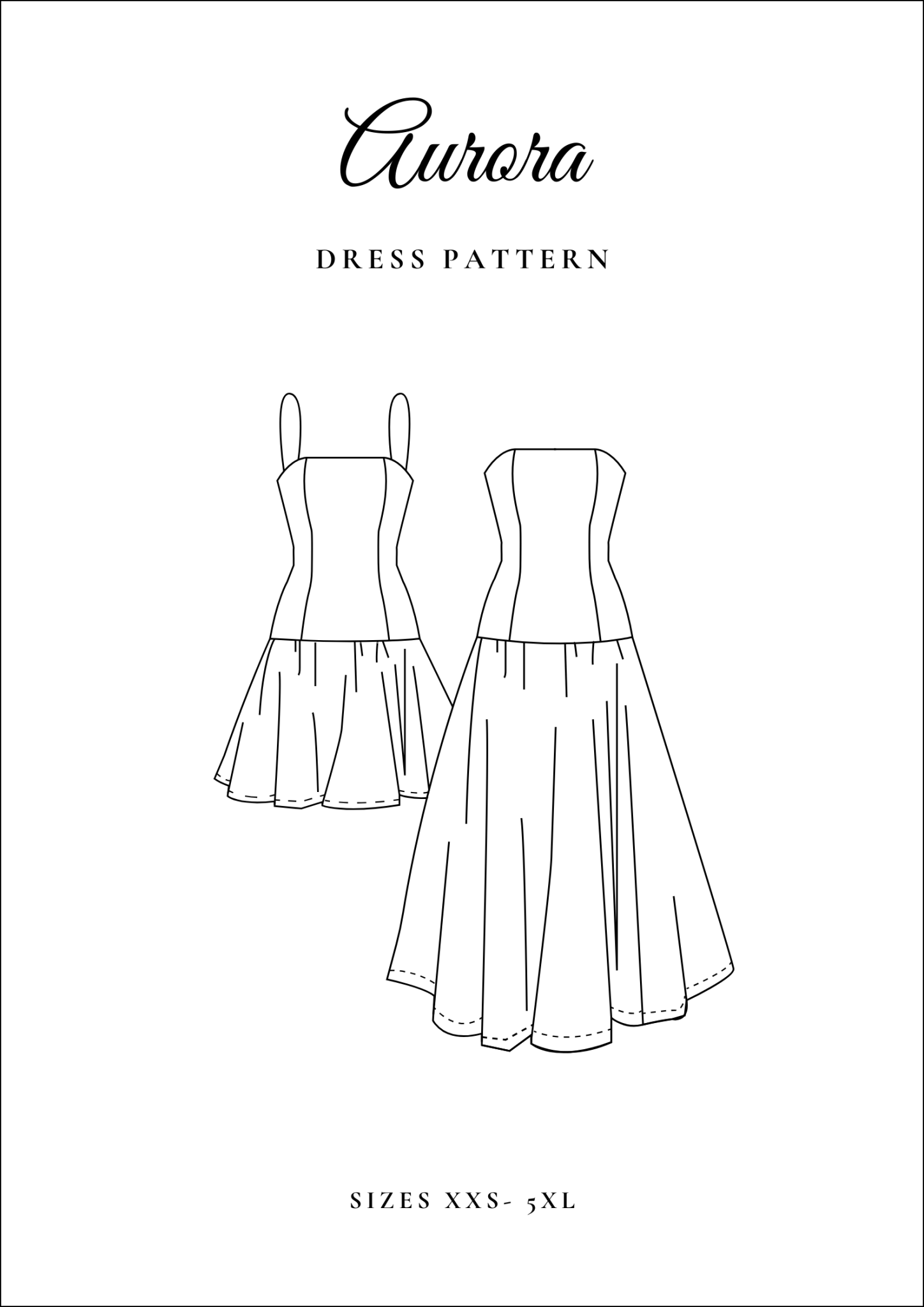 Dropped Waist Mini Maxi Dress Sewing Pattern [Aurora] - Friedlies