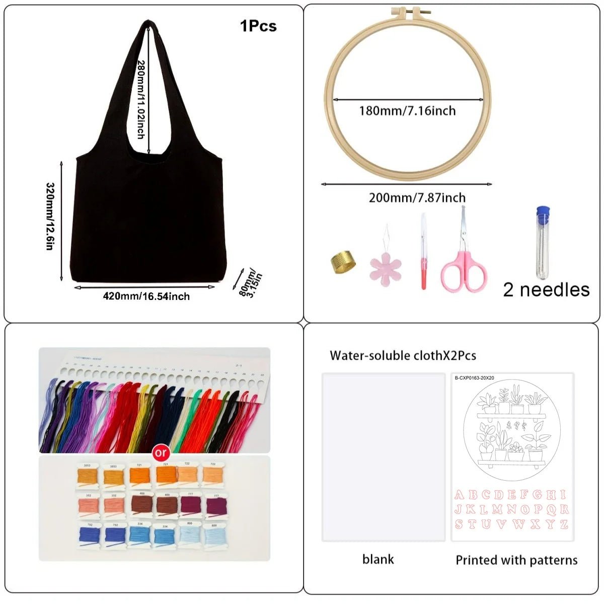 Embroidered Bag Kit - Plant Shelf - Friedlies