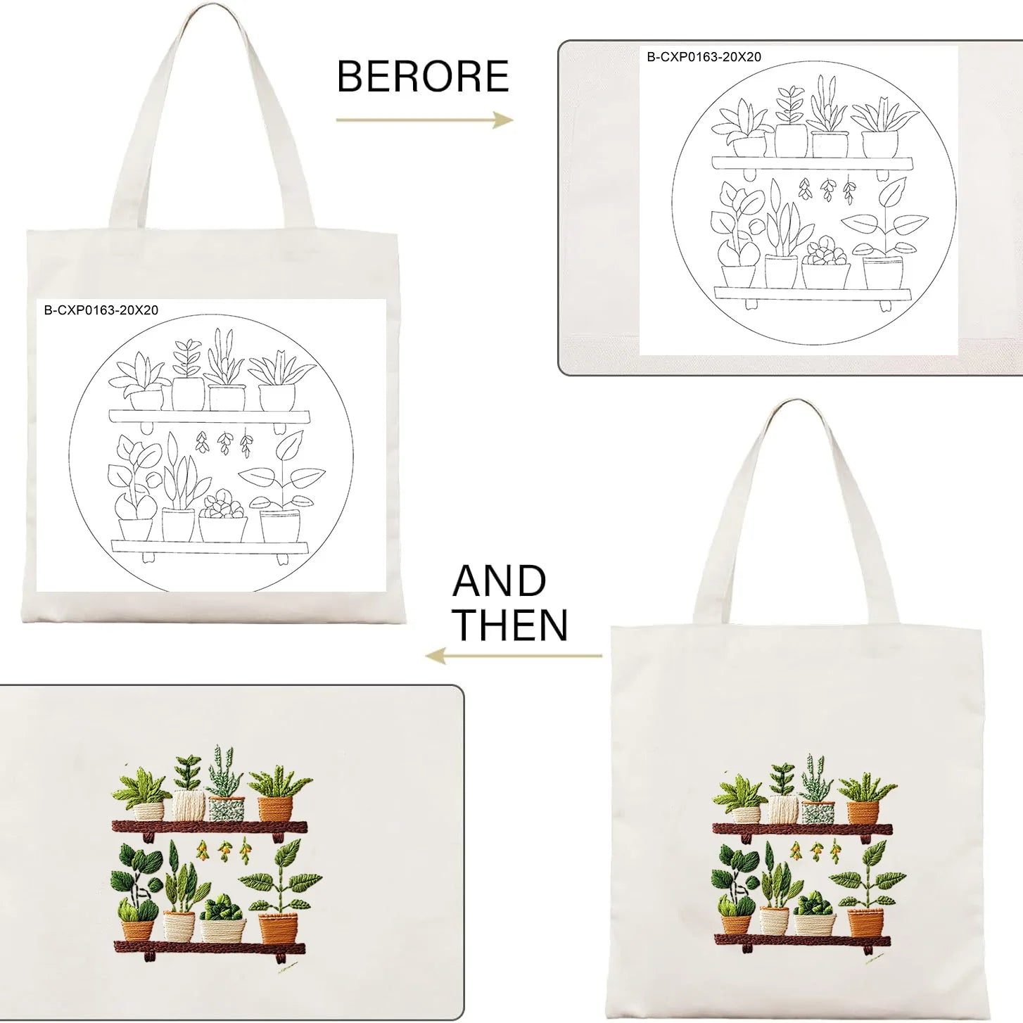 Embroidered Bag Kit - Plant Shelf - Friedlies