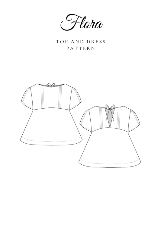Reversible Top & Dress PDF Sewing Pattern — Flora — Relaxed Fit with Back Ties — Friedlies