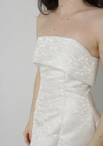 ted baker silver baroque blossom strapless dress For miss C's engagement , #custommade #custom #eveninggown #customjakarta