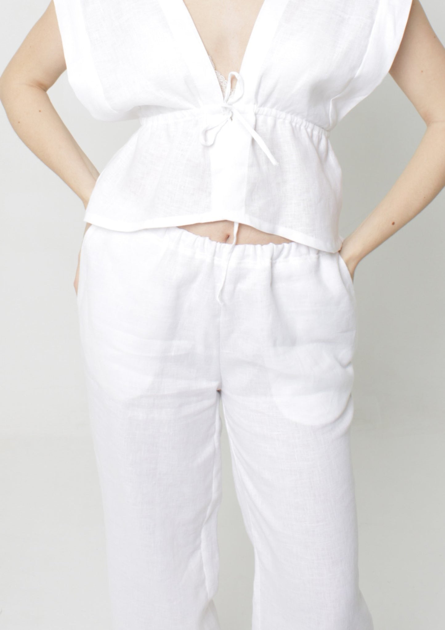Wide Leg Linen Pants PDF Sewing Pattern — Millie — Relaxed Fit — Friedlies