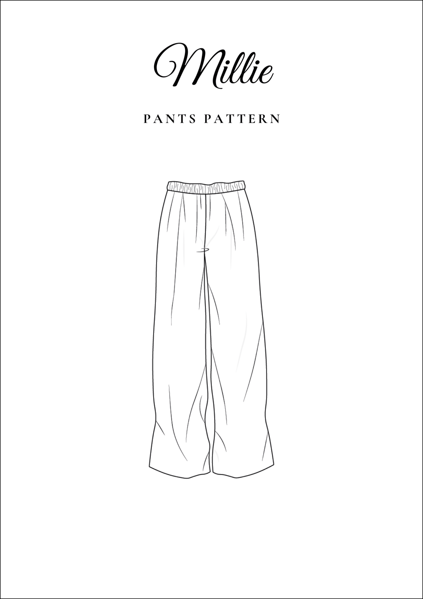 Wide Leg Linen Pants PDF Sewing Pattern — Millie — Relaxed Fit — Friedlies