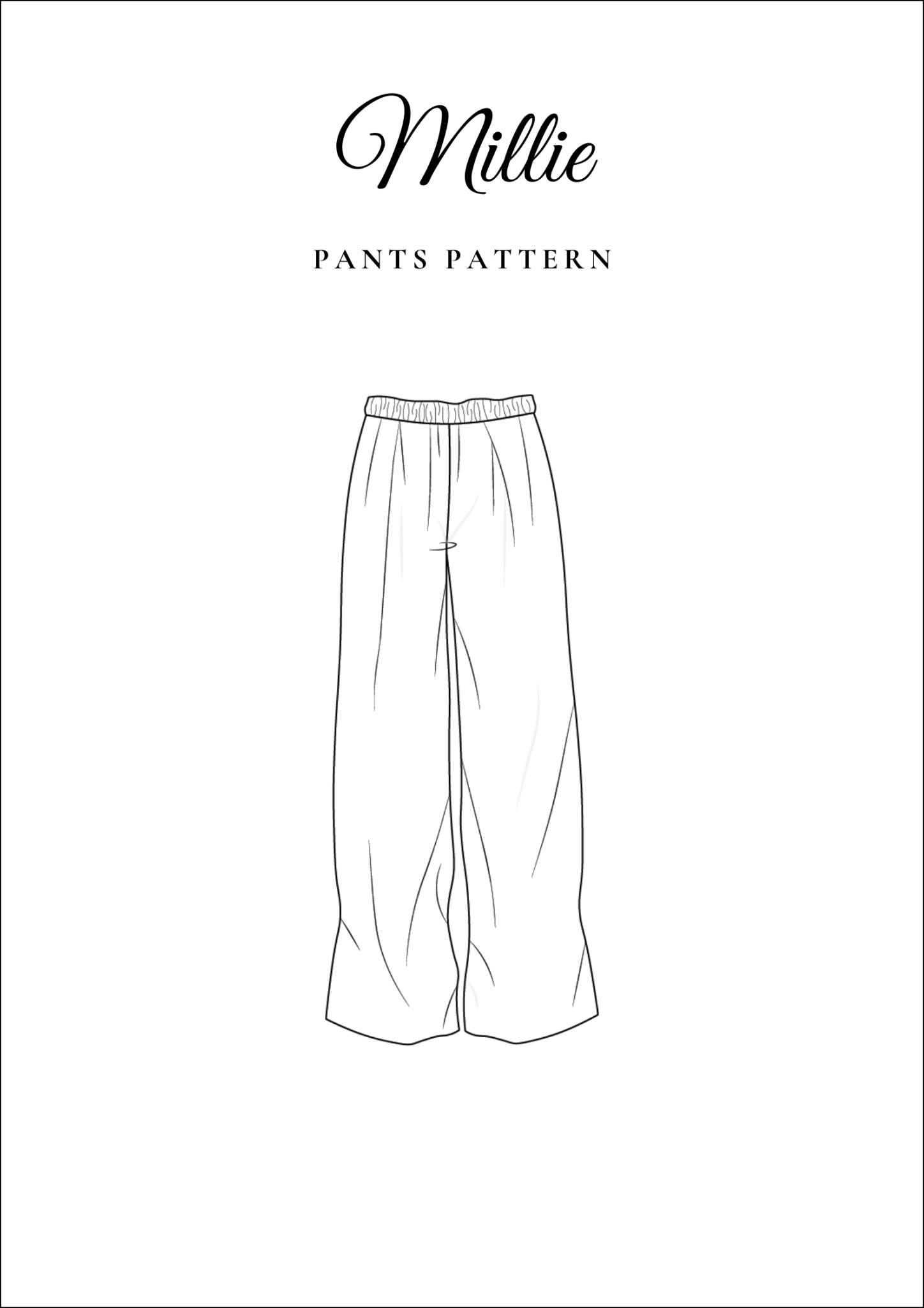 Wide Leg Linen Pants PDF Sewing Pattern — Millie — Relaxed Fit — Friedlies