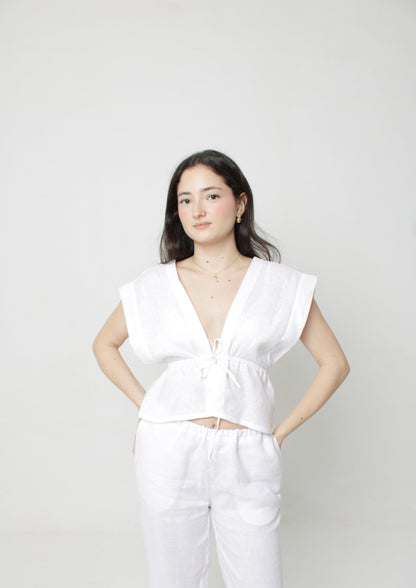 Relaxed Linen Top PDF Sewing Pattern — Eloise — Casual Everyday Style — Friedlies