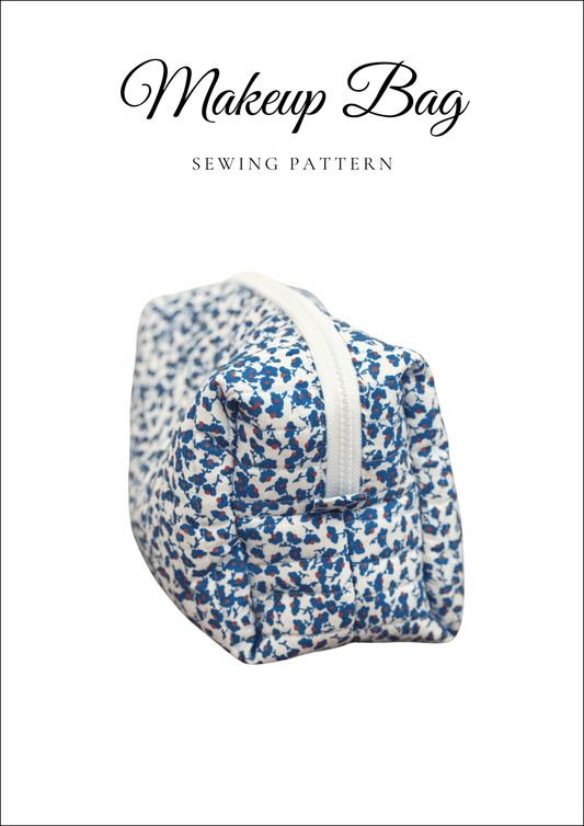 Zippered Makeup Bag PDF Sewing Pattern — Beginner Cosmetic Pouch — Friedlies