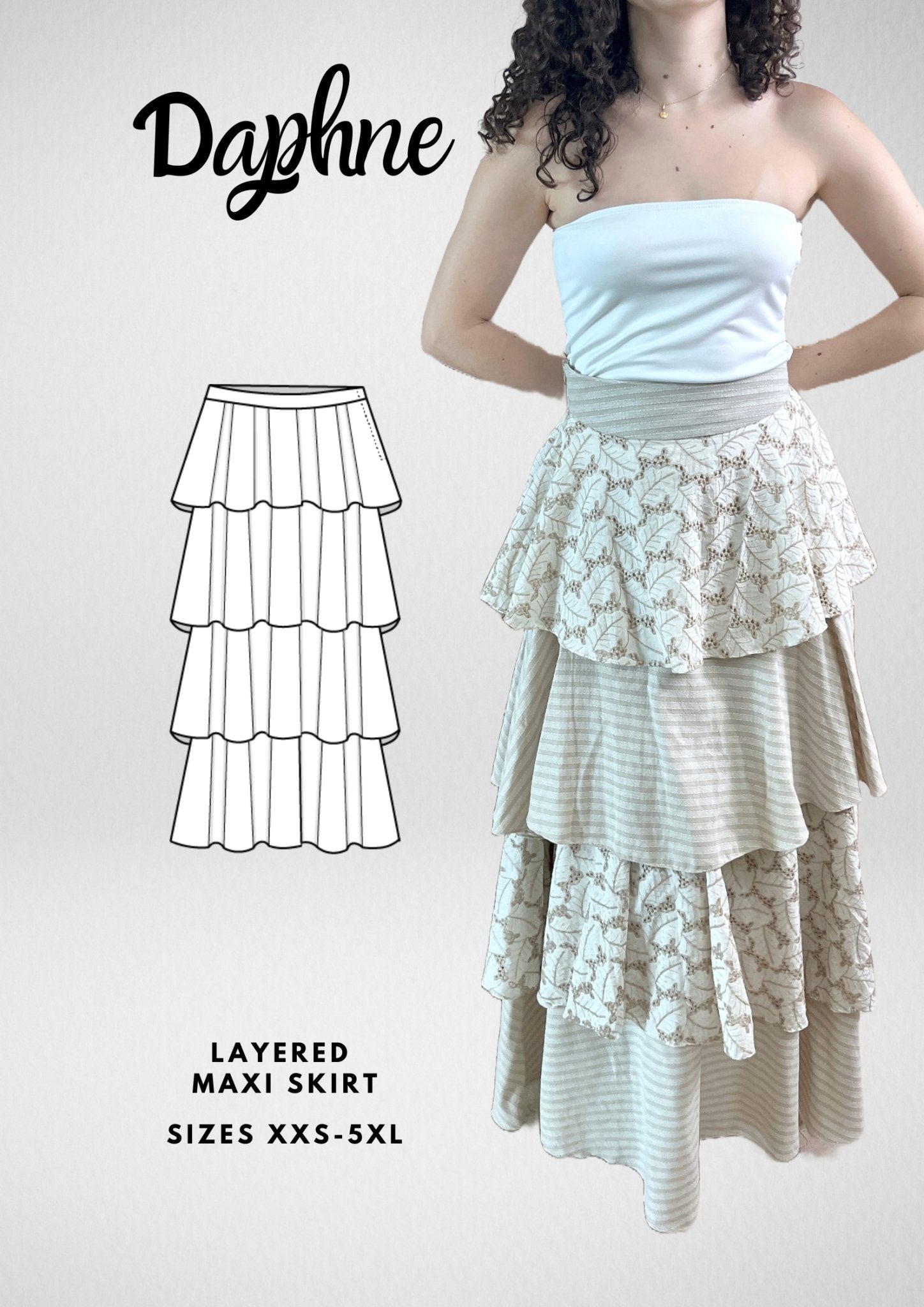 Maxi Layered Skirt Sewing Pattern [Daphne Skirt] - Friedlies