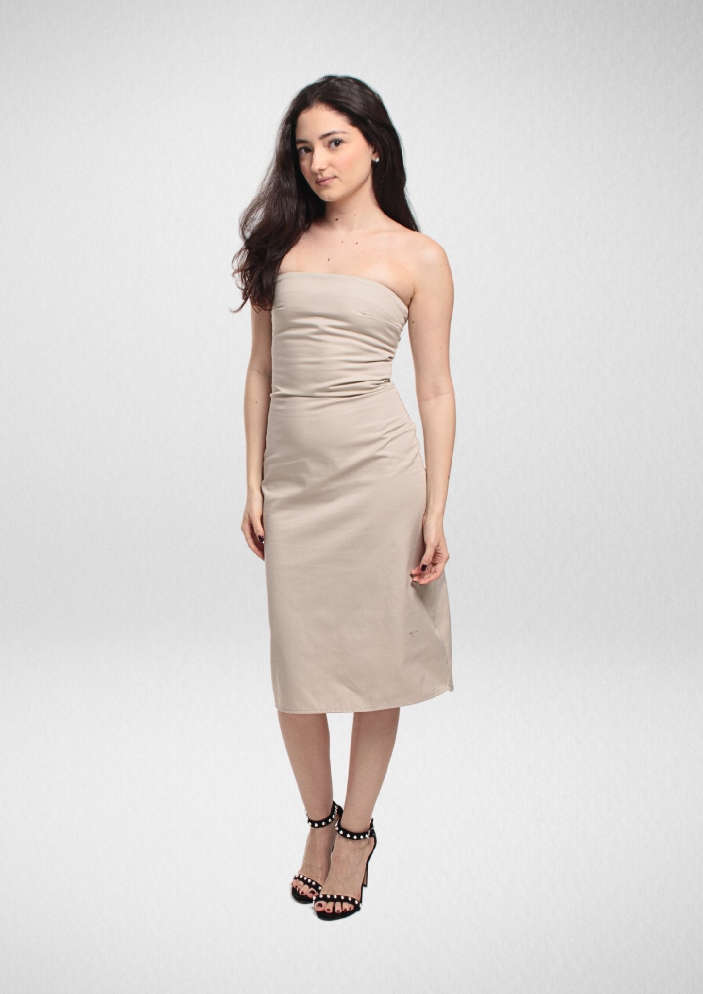 Midi Bandeau Strapless Dress Side / Back Slit Variant [Sewing Pattern - 