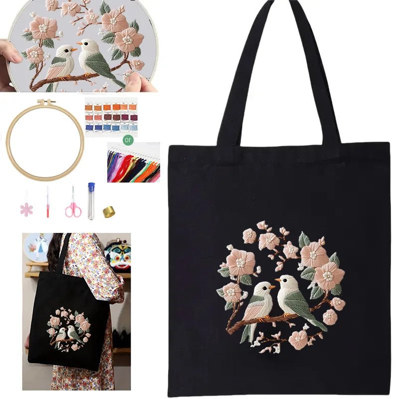 Pink birds Embroidery Bag Kit - Friedlies