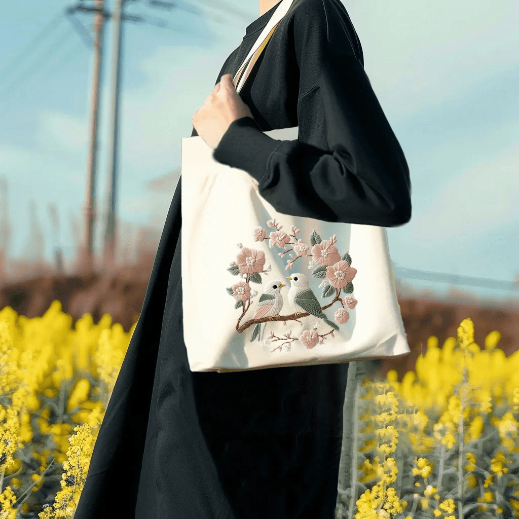 Pink birds Embroidery Bag Kit - Friedlies