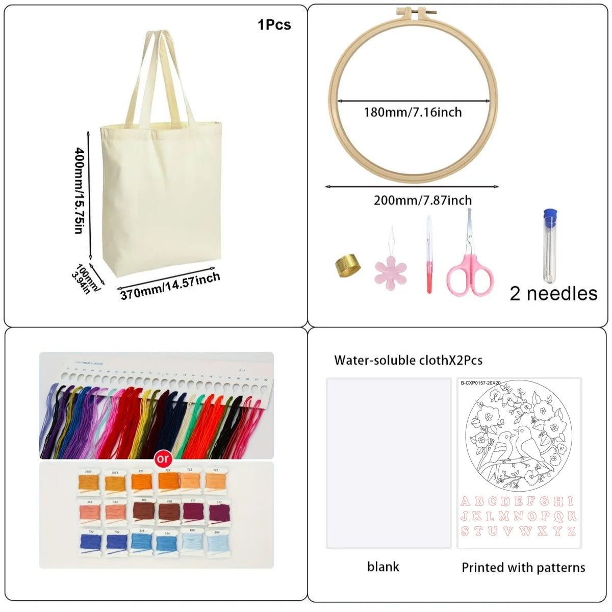 Pink birds Embroidery Bag Kit - Friedlies