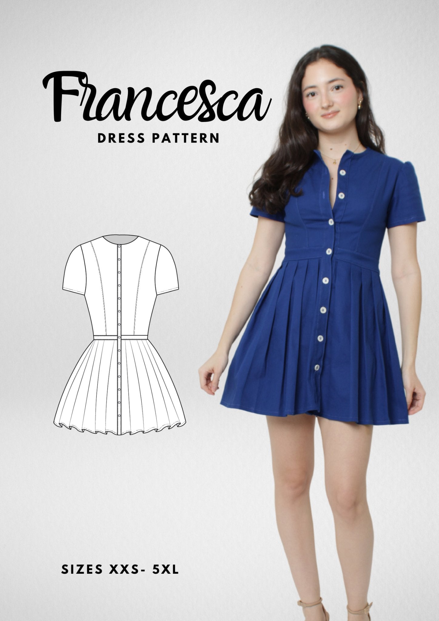 Pleated Dress Sewing Pattern [Francesca Dress] - Friedlies