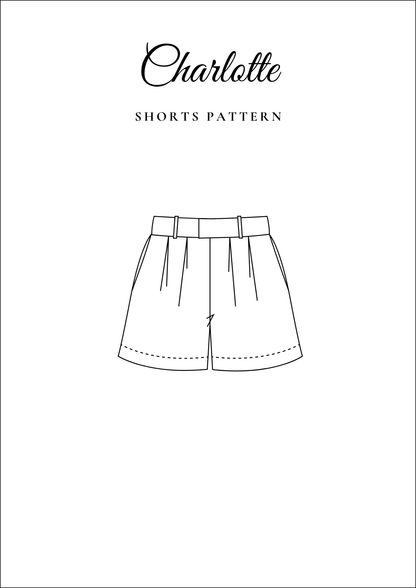 Pleated Shorts PDF Sewing Pattern — Charlotte — Summer Chic Style — Friedlies