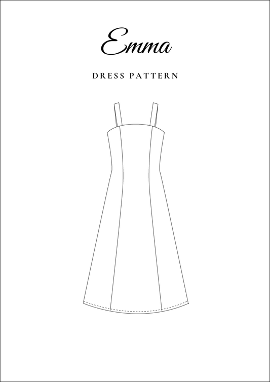 A-Line Maxi Dress PDF Sewing Pattern — Emma — Cottagecore Strappy Style — Friedlies
