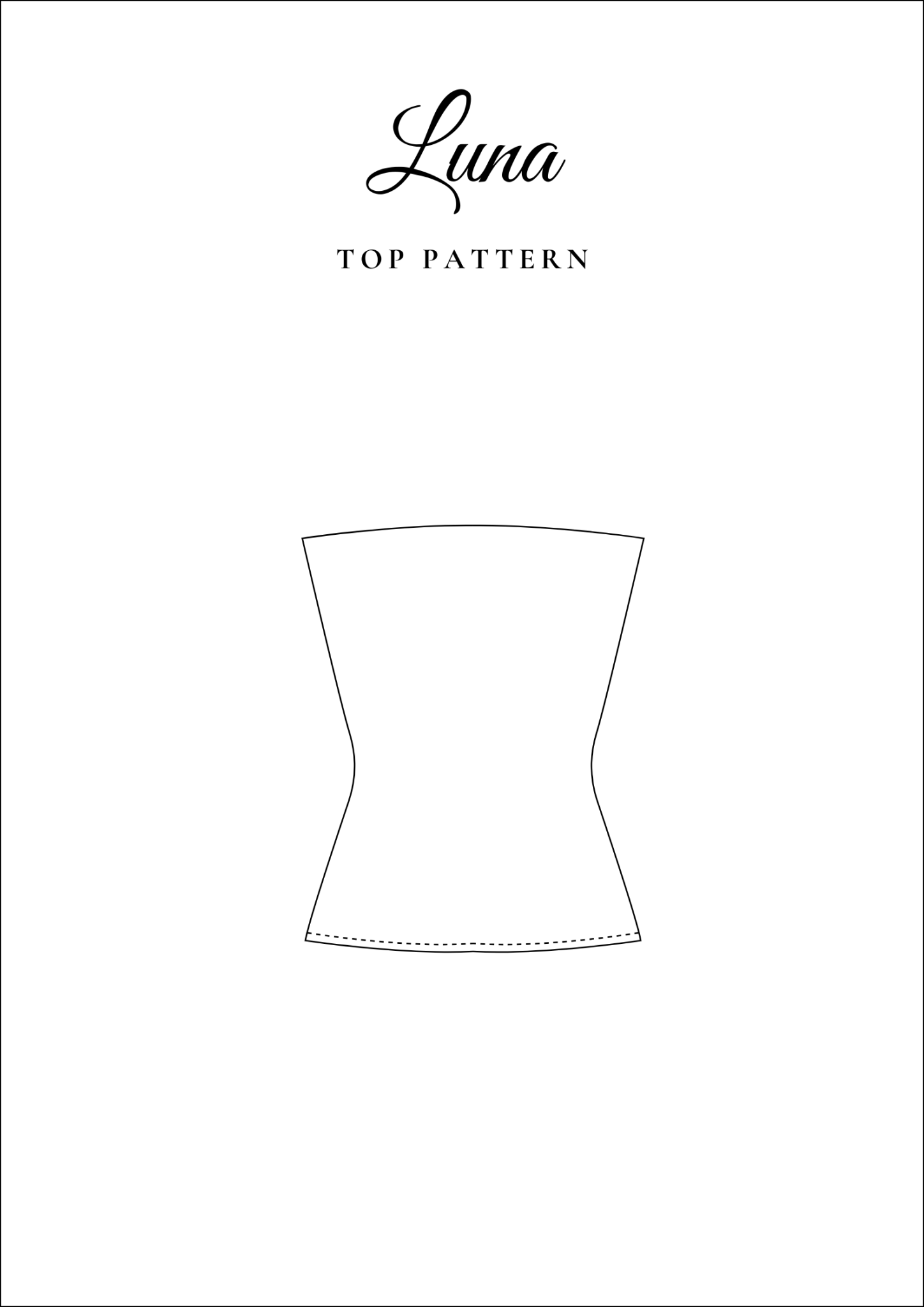 Strapless Bandeau Tube Top Sewing Pattern [Luna] - Friedlies