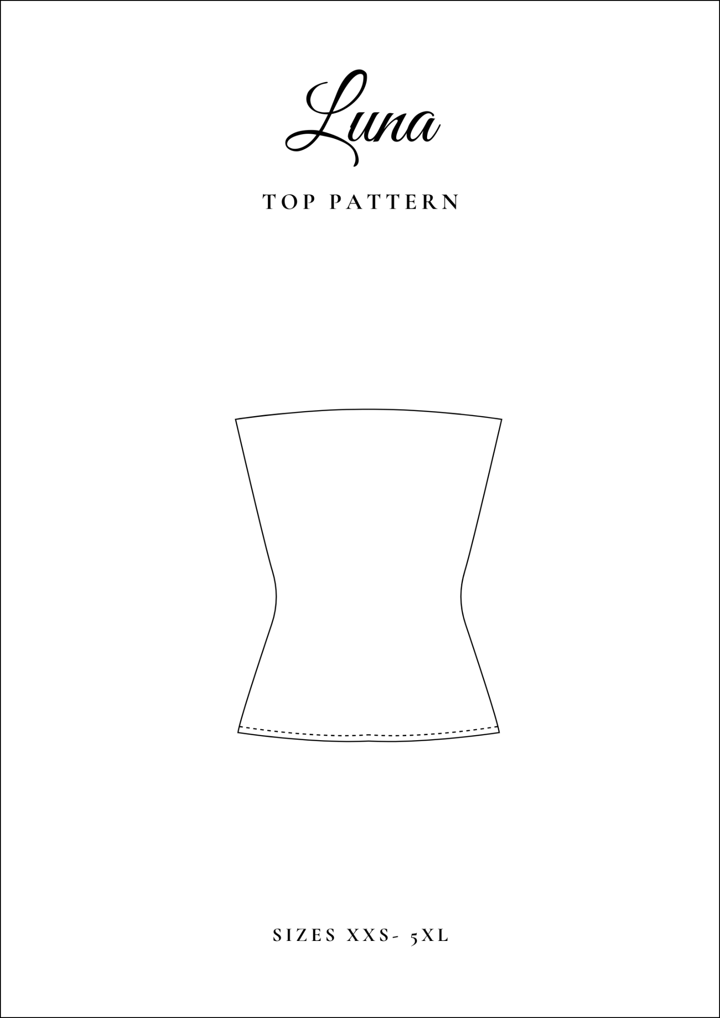 Strapless Bandeau Tube Top Sewing Pattern [Luna] - Friedlies