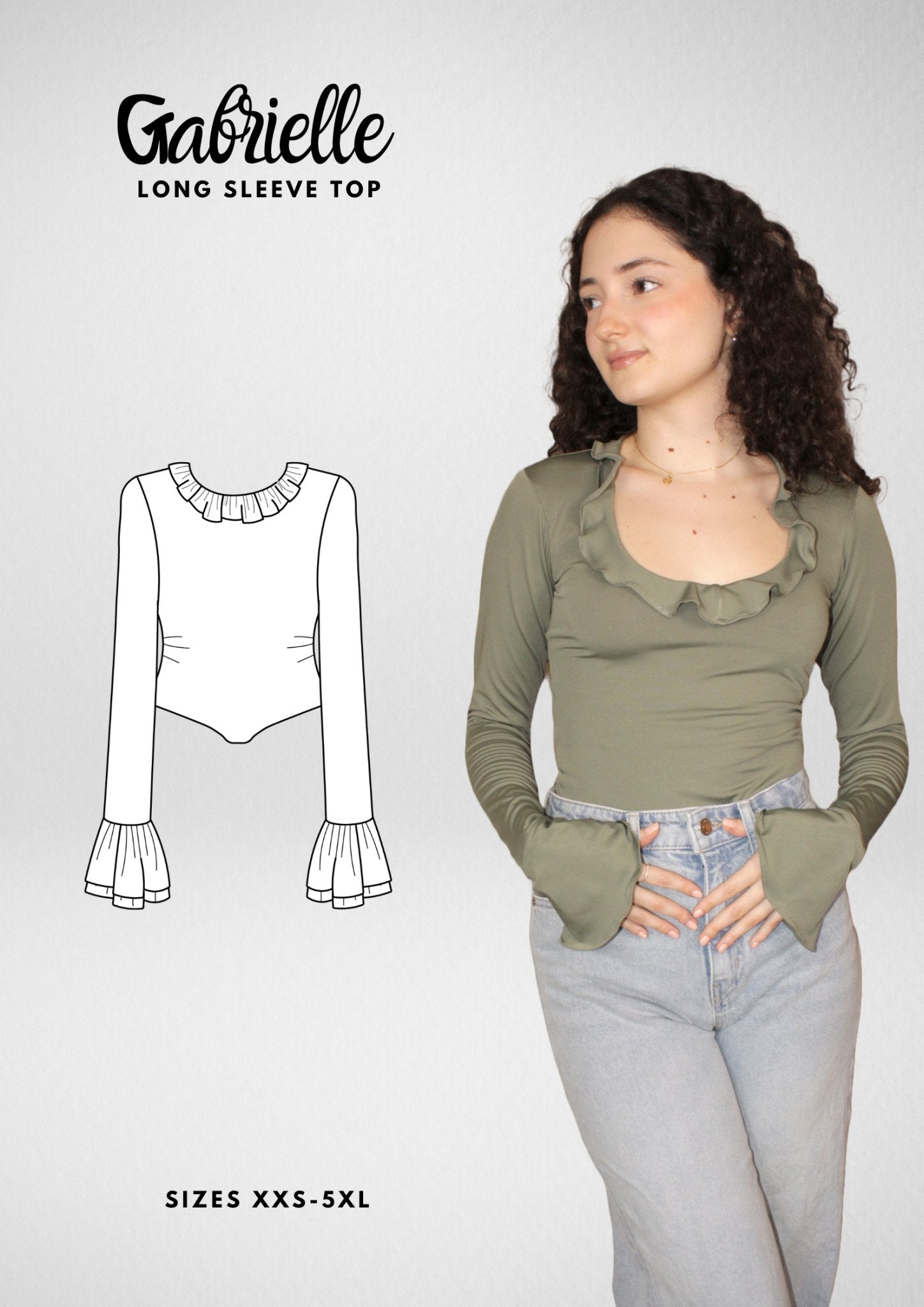 Tight-Fit Ruffled Top [Sewing Pattern - Gabrielle Top] - Friedlies