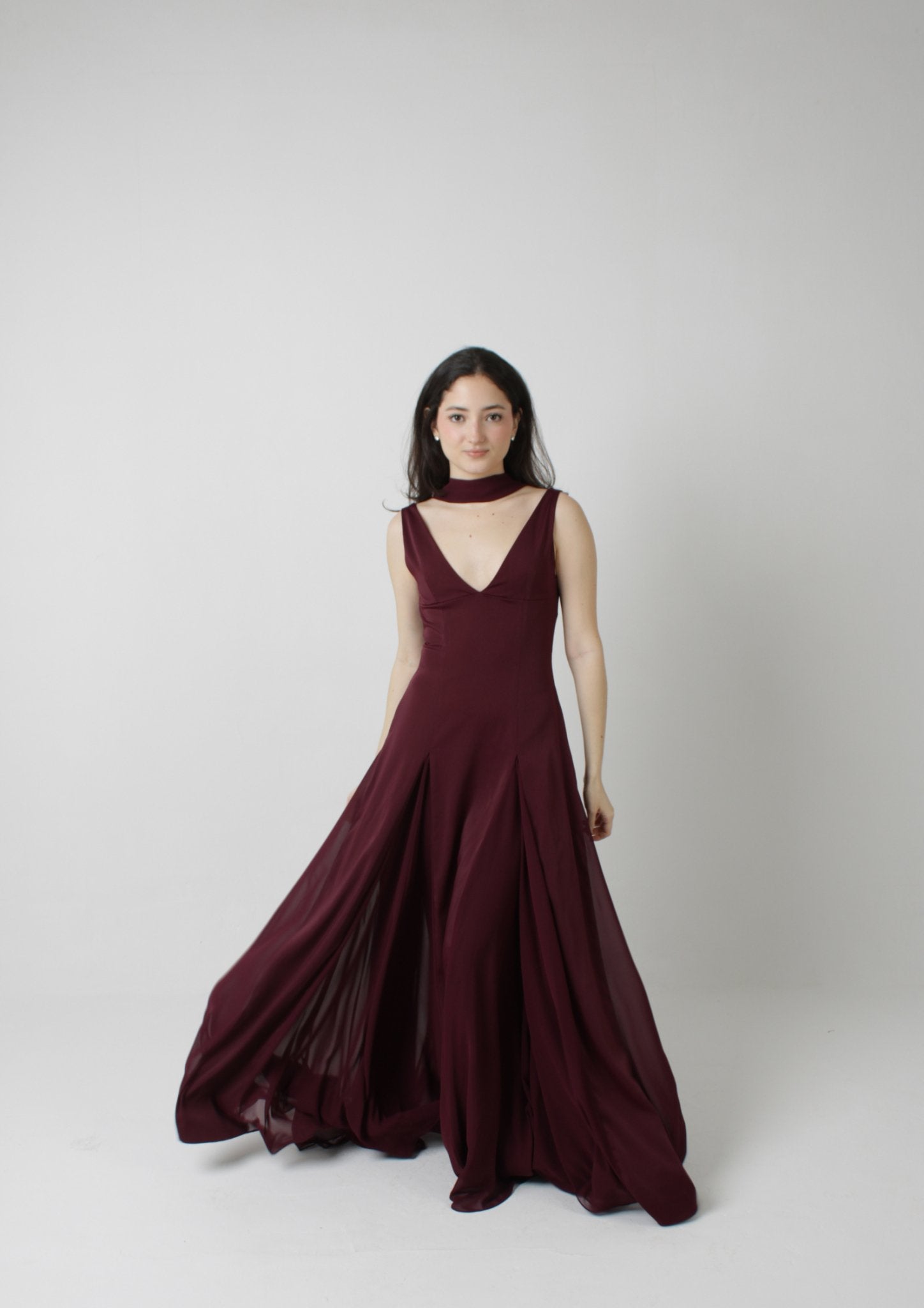 Timeless V-Neck Maxi Dress with Godet Skirt Sewing Pattern [Alessandra
