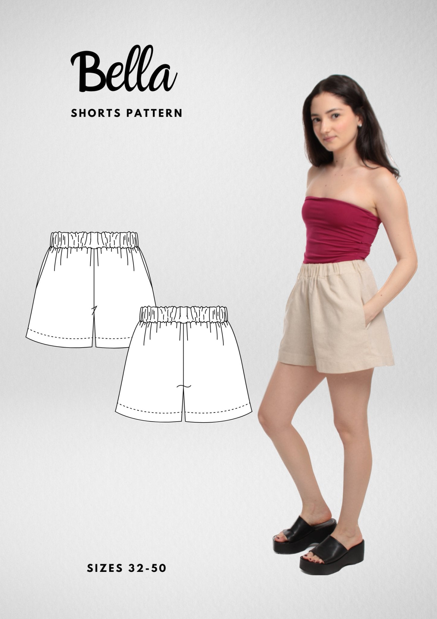 Pleated Shorts High Waisted Shorts Pattern Pdf Drawstrings Shorts