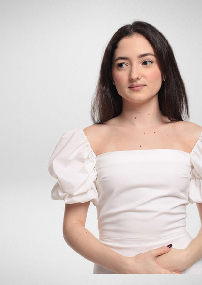 Puff Sleeve A-Line Dress PDF Sewing Pattern — Amelia — Romantic Style — Friedlies