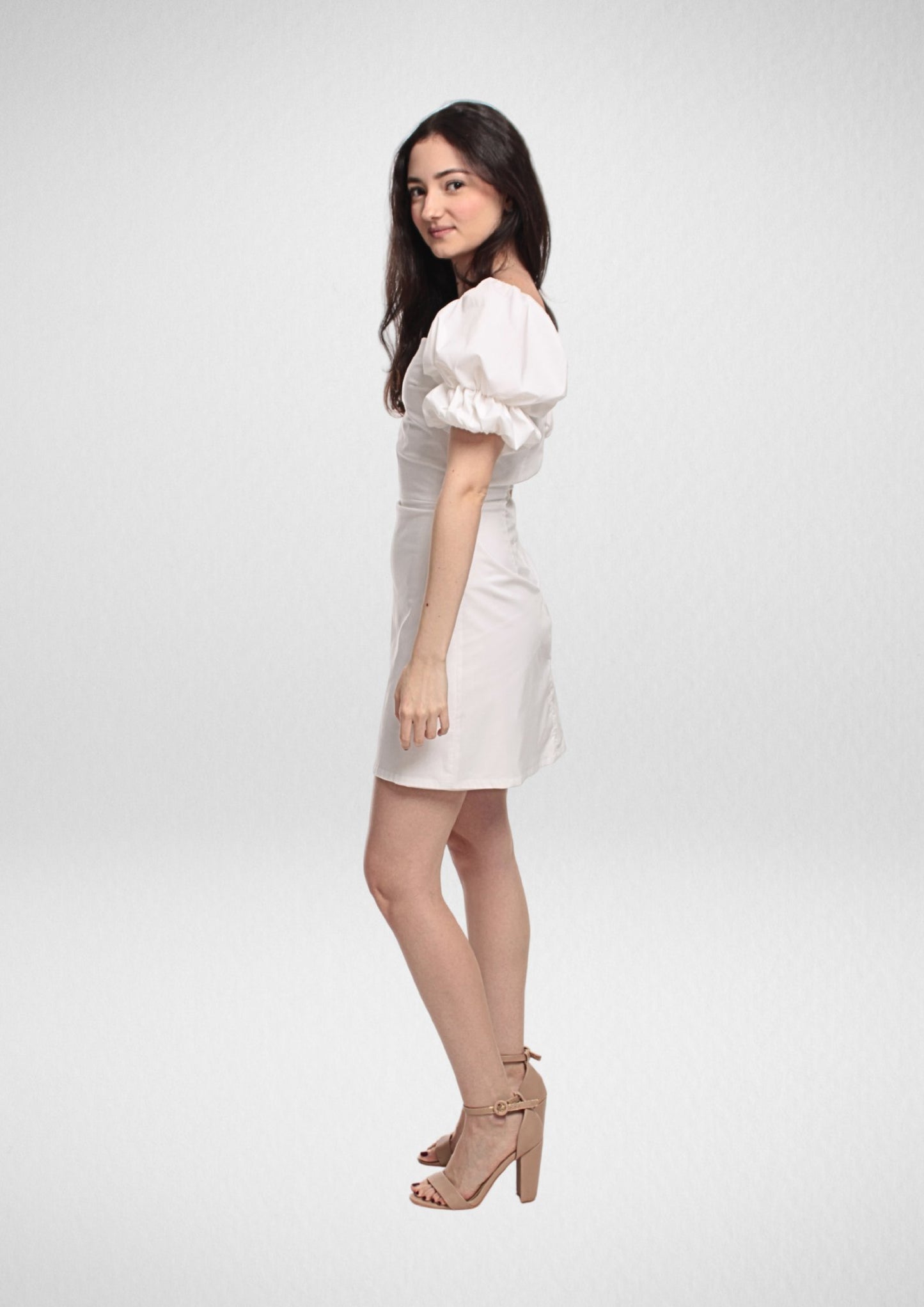 Puff Sleeve A-Line Dress PDF Sewing Pattern — Amelia — Romantic Style — Friedlies
