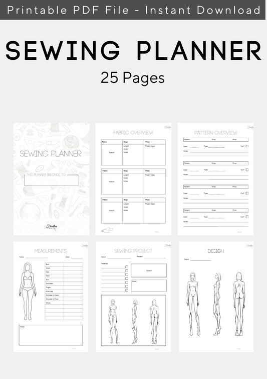 Printable Sewing Planner PDF — Organiser for Sewists & Students — Friedlies