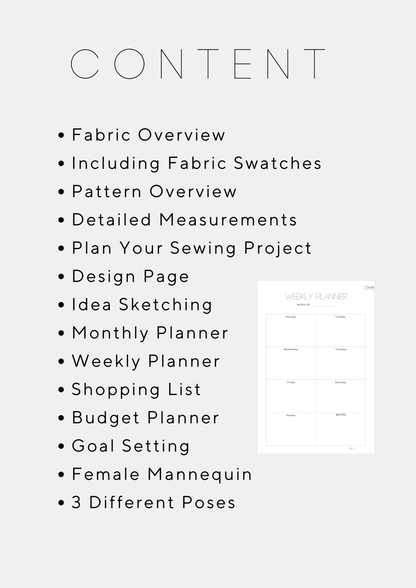 Printable Sewing Planner PDF — Organiser for Sewists & Students — Friedlies