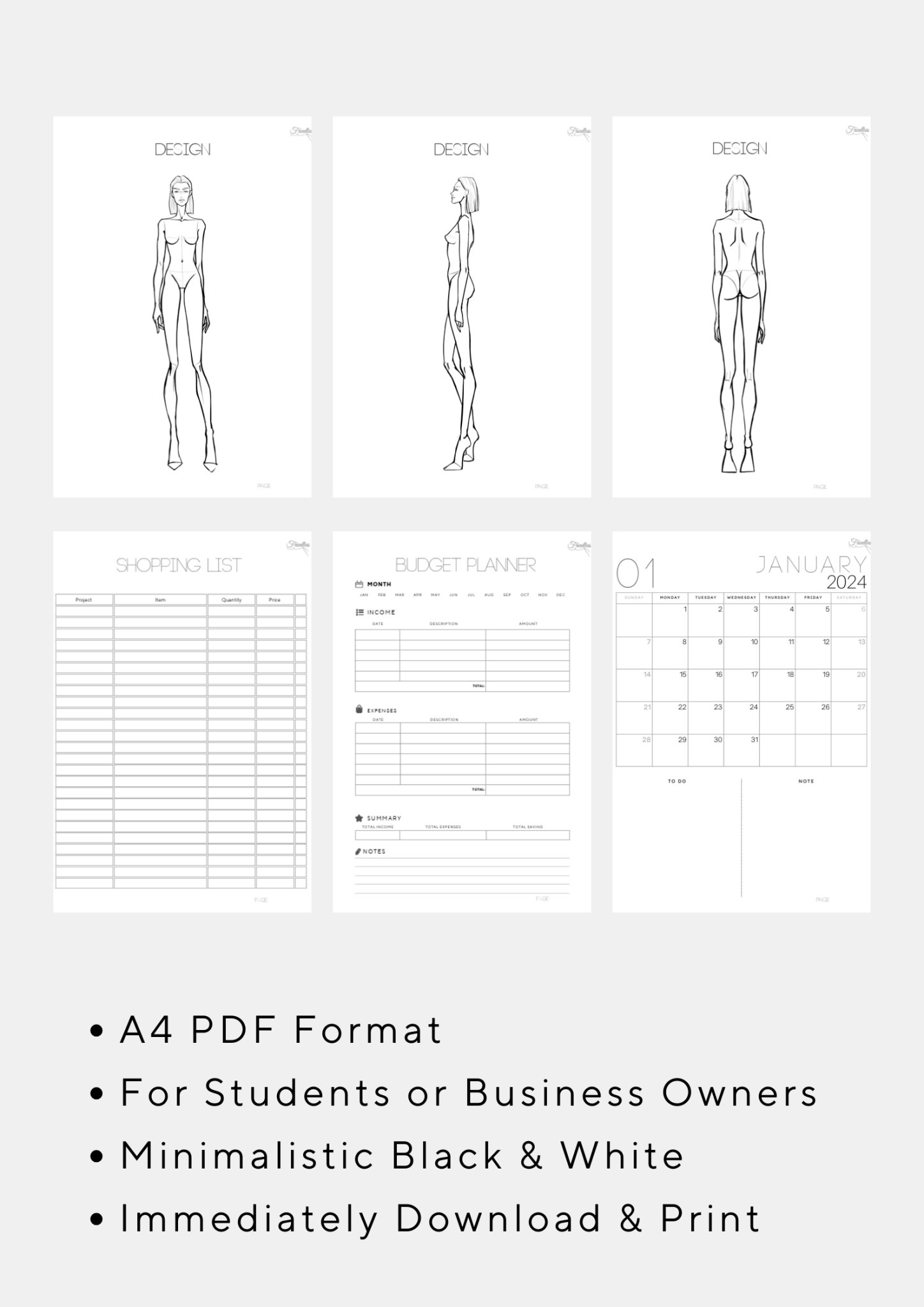 Sewing Planner for Students or Business Owners - Friedlies